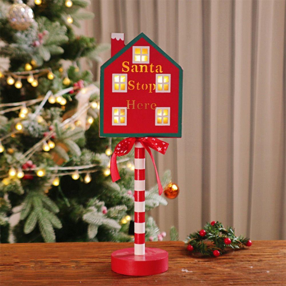 

Stop Letter Christmas Wooden Night Lamp Atmosphere Light Xmas Ornament Light Party House