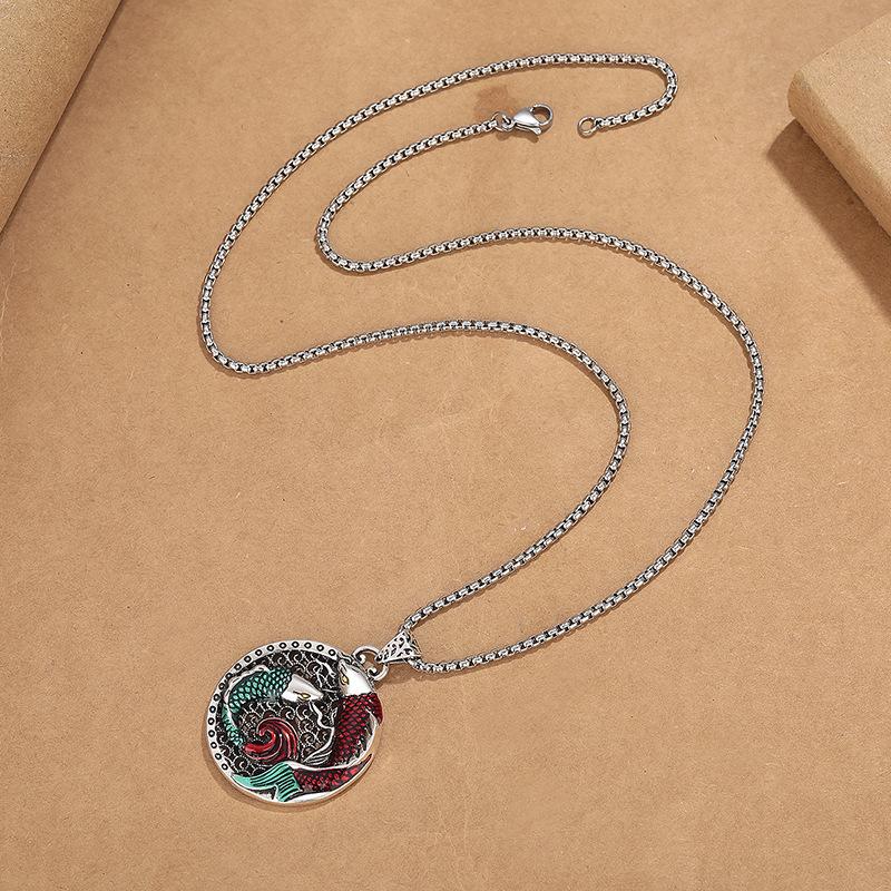 

Ретро этнический стиль Овен играющий в воде ожерелье, персонализированная цепочка для свитера