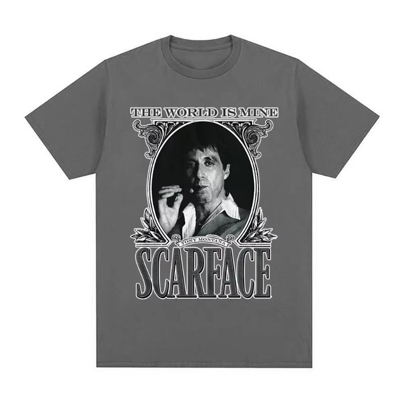 Scarface The World Is Mine Crime Movie Al Pacino As Tony Montana T-shirt Men's Fashion Vintage Punk Gothic T-shirts Ins Y2k
