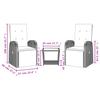 Vidaxl 3-Cz. Garden Furniture Set With Cushions, Grey Rattan Pe