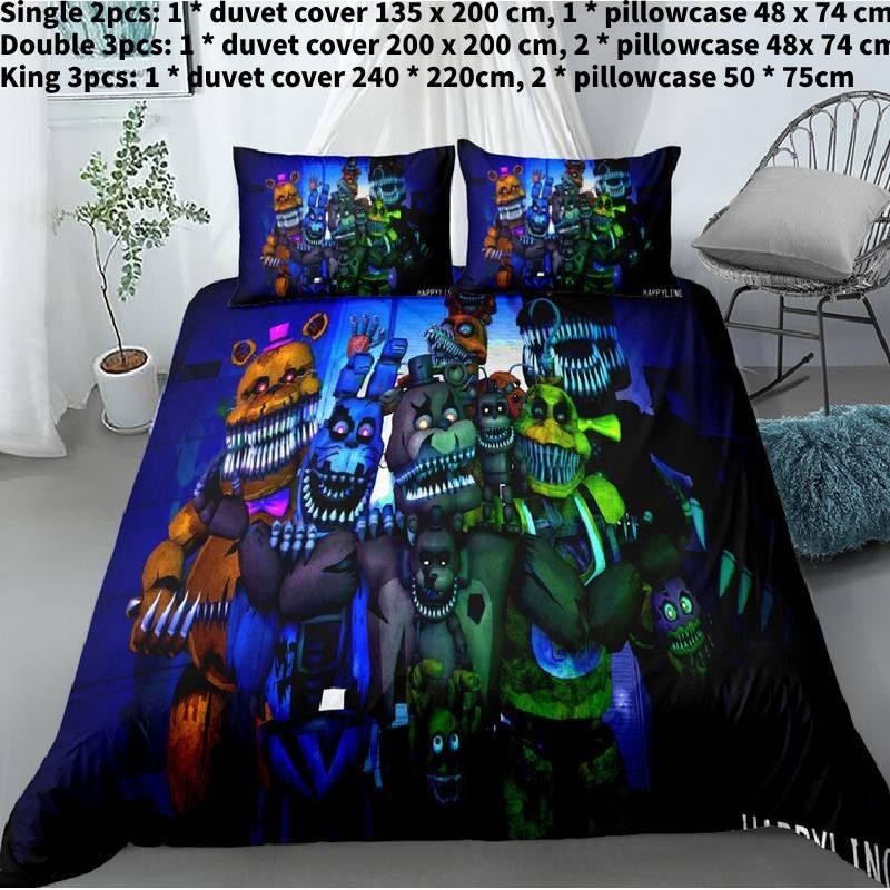 

Ночи у Пяти Фредди Мультяшное Постельное Белье Односпальное Двуспальное Пододеяльник Товары для Дома Single