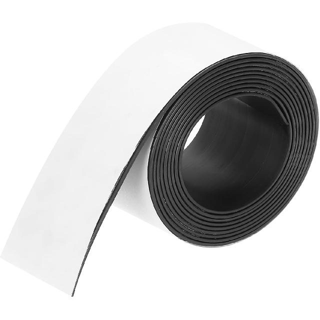 MECCANIXITY Magnetic Strip 16.4 Feet X 3/8" Width X 1/16" Thick Magnetic Tape Labels Stickers Self Adhesive for Whiteboards Refrigerator and DIY