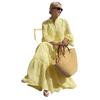 European and American casual vacation style medium and long dress women's summer new temperament loose skirt