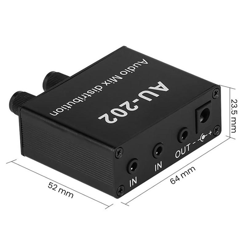 Stereo Mixer Audio Distributor For Headphone External Power Amp Volume