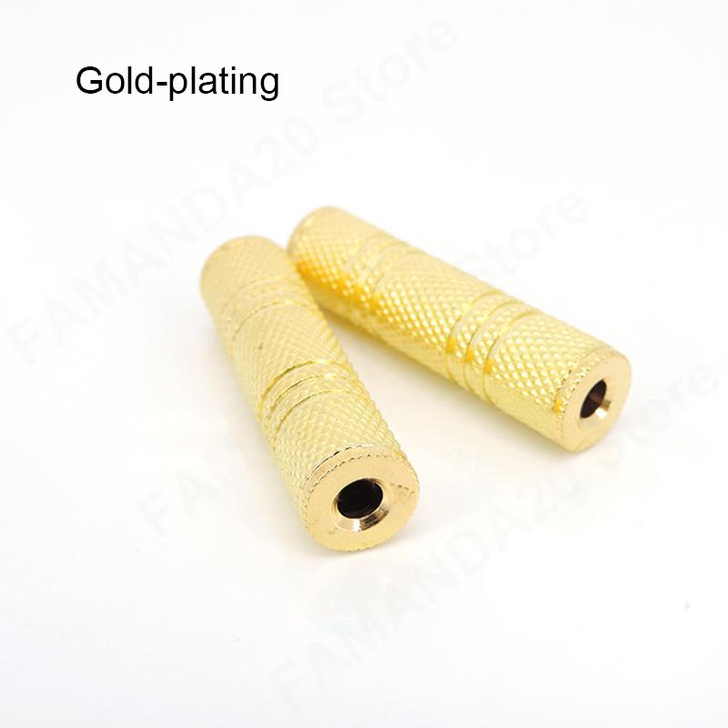 3.5mm to 3.5mm Female Jack Stereo Connector Coupler Adapter Audio Cable Extension gold nickel plating for Car Headphone