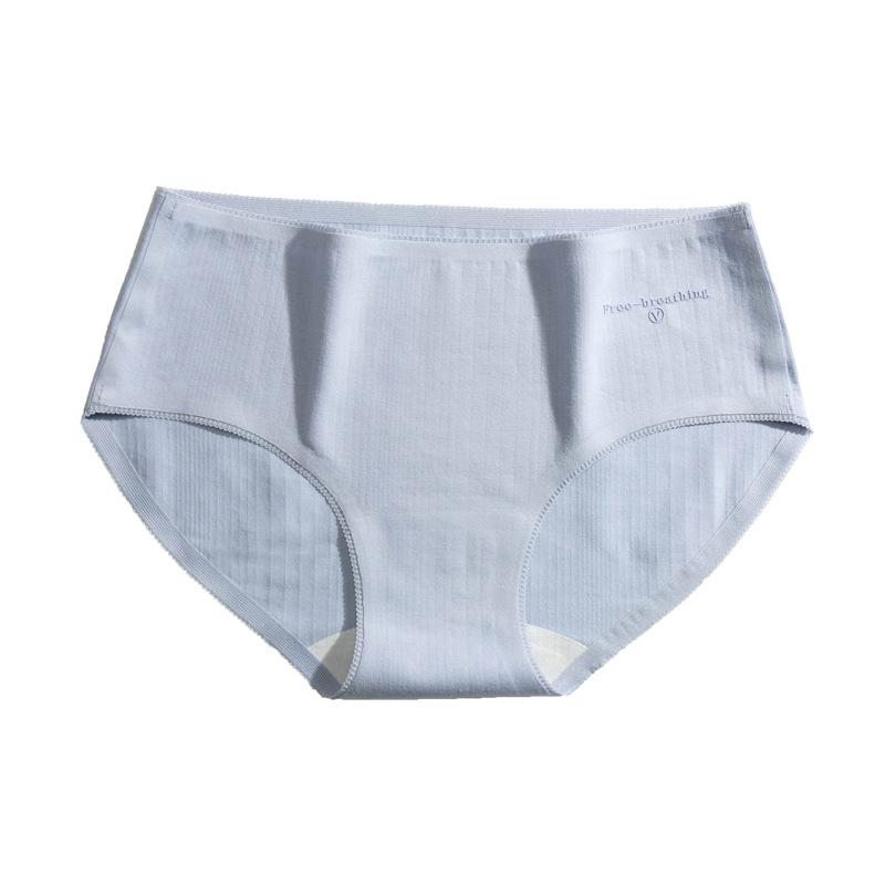 

Женские антибактериальные, бесшовные, со средней посадкой, дышащие, милые, треугольные трусики для лета XL светло-синий