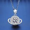 Collana Pendente in Argento Sterling S925 di Alta Gamma con Moissanite - Regalo Lussuoso per Lei