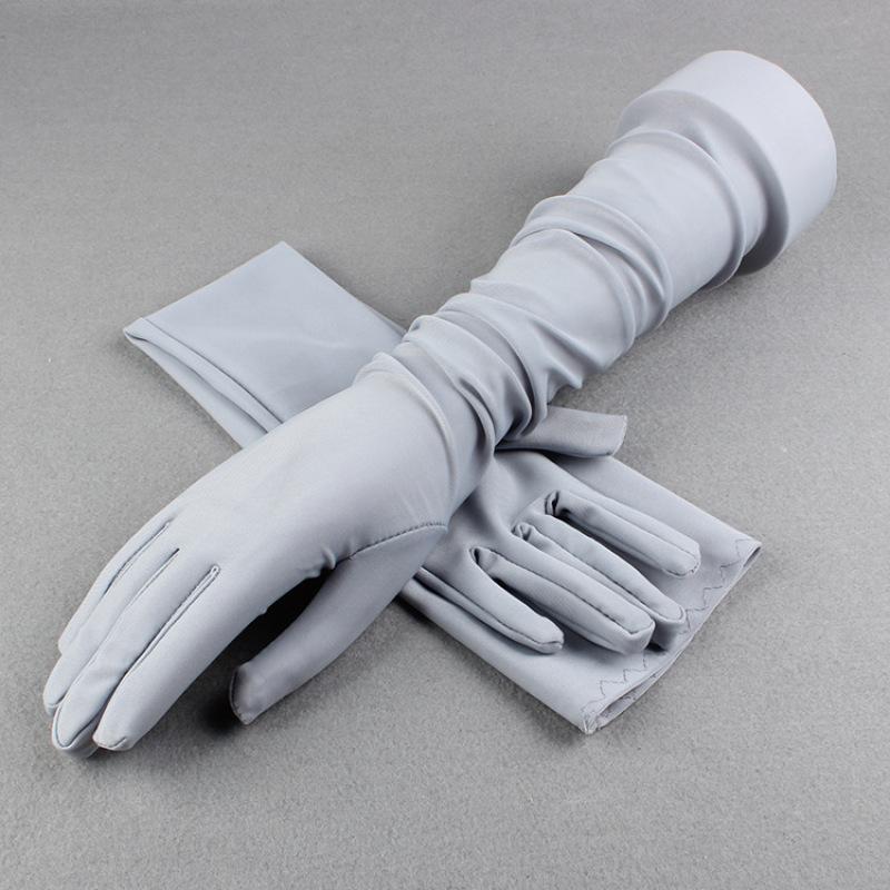 51CM Long Summer Women Thin Breathable Sun Protection Anti-UV Gloves Outdoor Drive Cycling Cover Scar Arm Sleeve Solid Soft