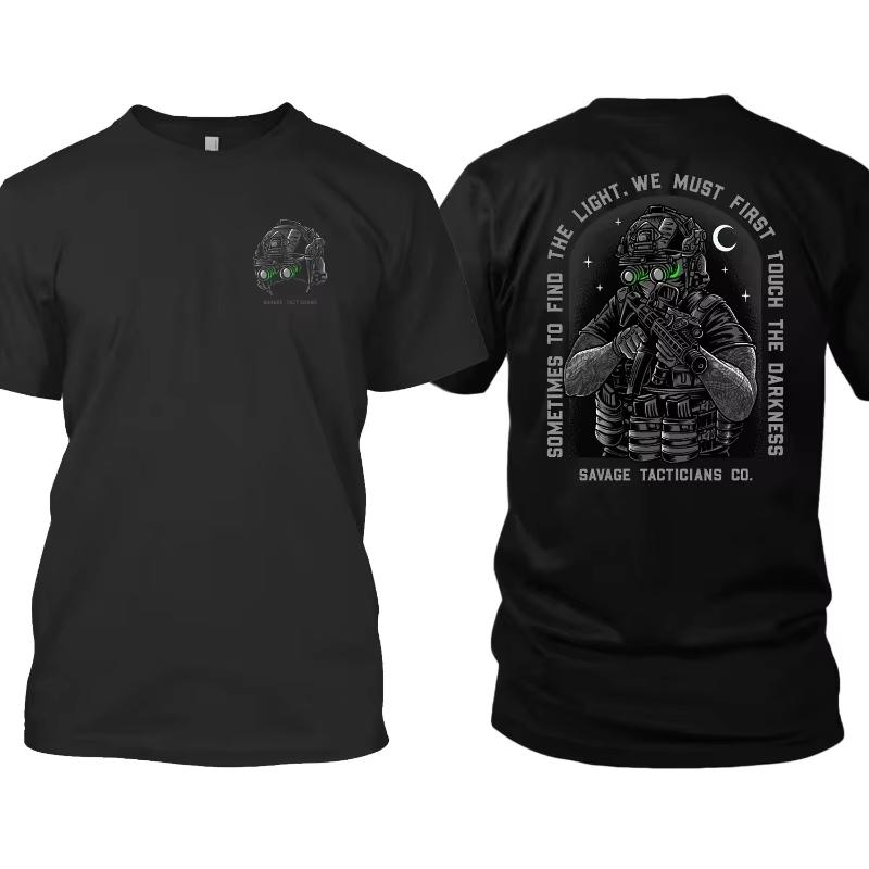 Unisex Outdoor Tactical Print Cotton Blend Oversized Breathable Crew Neck Streetwear Summer Tee For Outdoor Hobby Fans