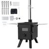 Wood Stove, 86 Inch, Alloy Steel Camping Tent Stove, Portable Wood Burning Stove with Chimney Pipes & Gloves, 1400in³Firebox Hot Tent Stove for