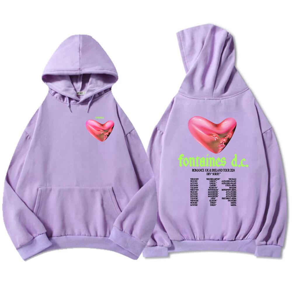 Fontaines DC Romance Mikiny s kapucí Zimní Pánské Dámské Mikiny s kapucí Grafické Oblečení Heavy Mental Style Unisex Streetwear Tisk Top