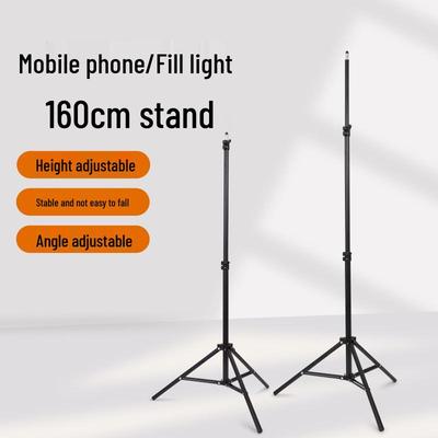 Suporte de Telefone Portátil de 1,6m com Luz de Preenchimento para Transmissão ao Vivo e Fotografia Selfie