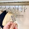 Stainless Steel Multi-Functional Hook Hanger with 3-Shaped Clip for Clothes, Socks, and Pants