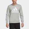 Adidas Printed Logo Crewneck Sweatshirt Men Sweatshirts Medium-Heather-Gray FL3925