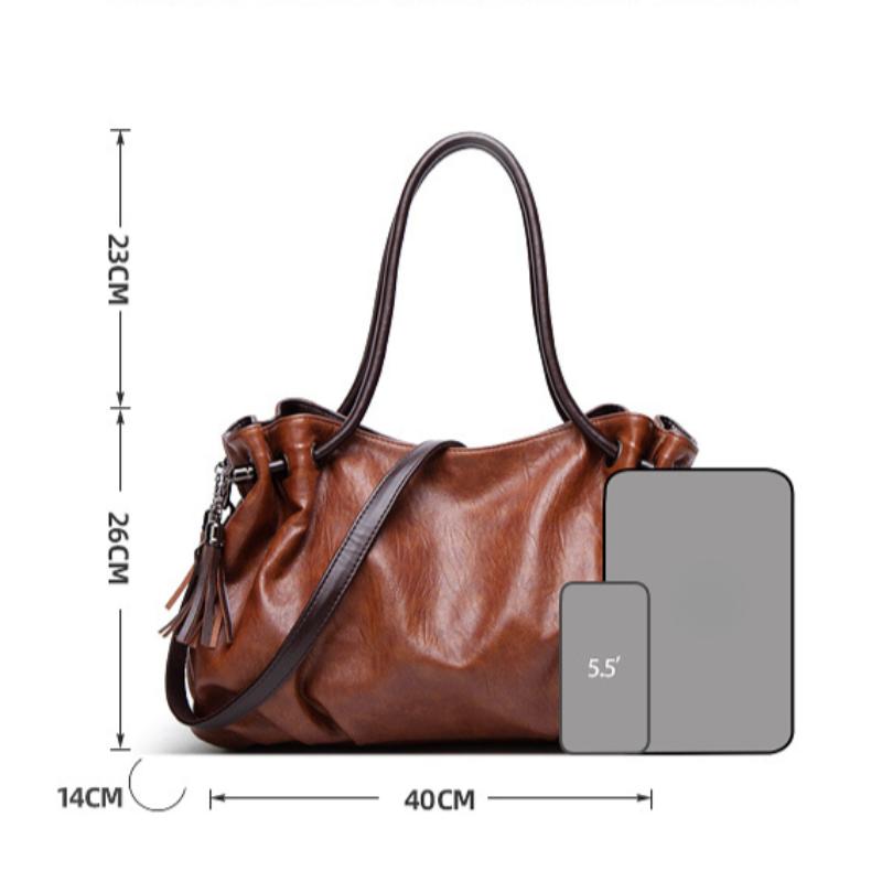 Ретро мода большой емкости портативная сумка через плечо женская большая сумка мягкая — фото 4