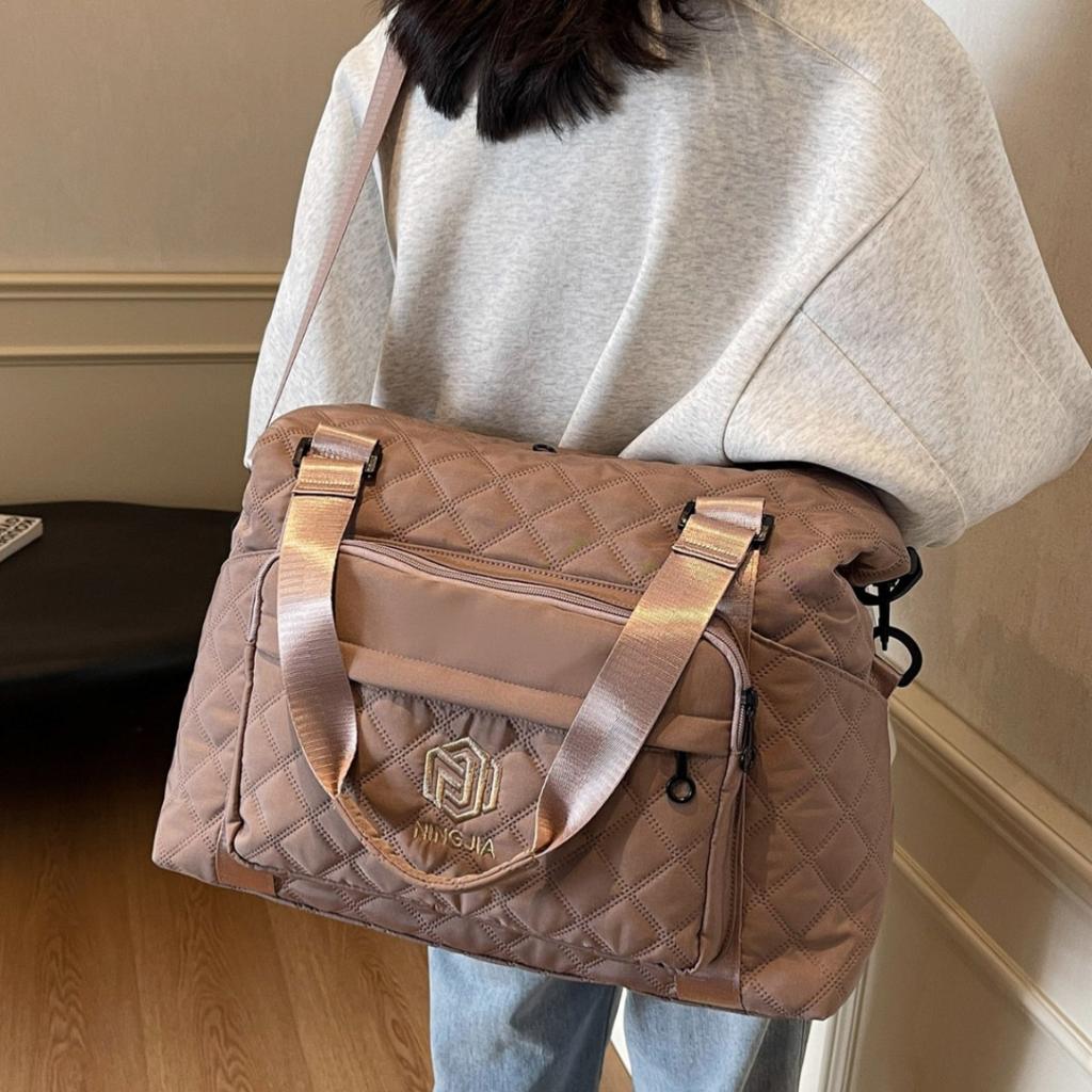 Women's Fashionable Sports Wet and Dry Separation Diamond Fitness Bag for Outdoor Play Casual Hand-fitting Lever Luggage Bag