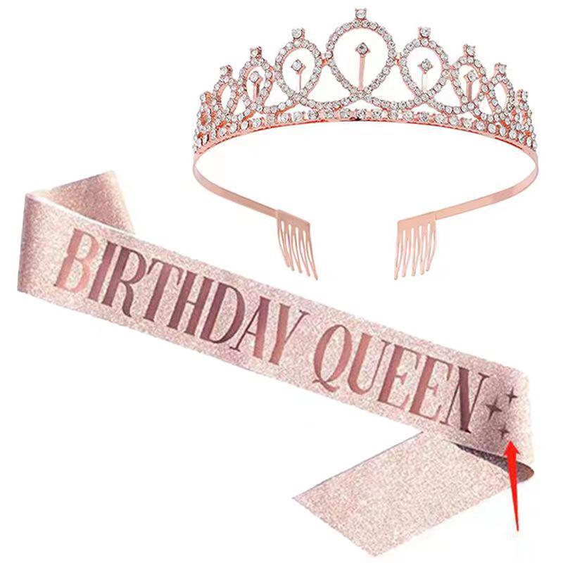 European and American Birthday Crown Headband Hairpin - "Happy Birthday"