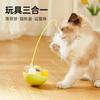 Interactive Cat Toy With Feather Wand Spinning Base Removable Catnip Indoor Play Enrichment