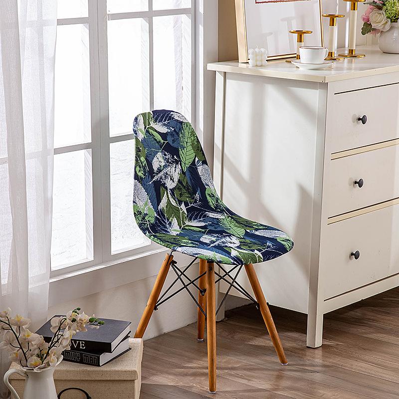 

Elastic Printed Dining Chair Cover Back Chair Covers Household Chair Covers Special-Shaped Office Home Removable Fundas Sillas 1pc
