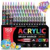 12/24/48/60 Colors Acrylic Marker Pen Paint Brush Pen Painting Coloring Pen DIY Graffiti Art Making School and Office Supplie