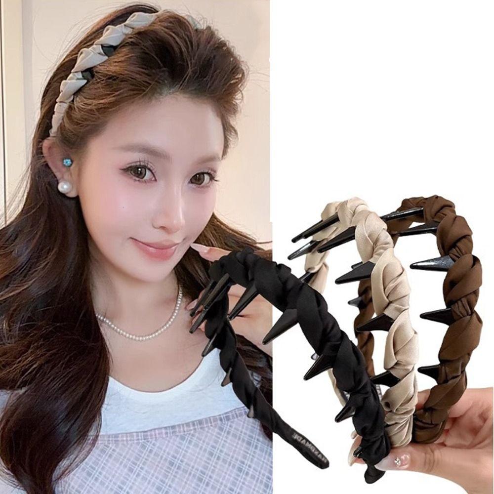 Comfortable Wrapped Hair Hoop Wave Pattern Non-Slip Headband Women's Satin Hairband  Daily Wear