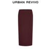 UR Women's Casual High-Waist Back Slit Midi Skirt