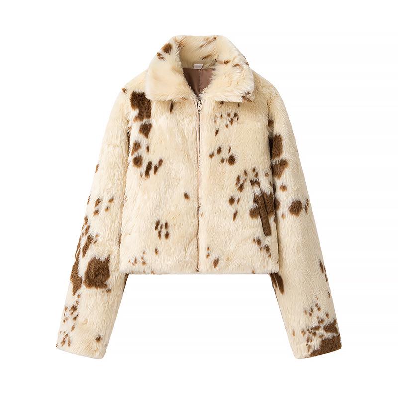 European & American Women's Autumn/Winter Leopard Fur Coat - New Fashion, Fluffy & Simple Design