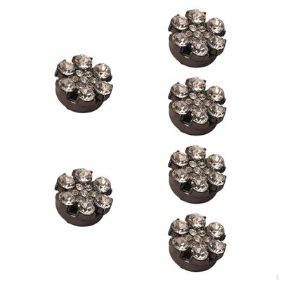 6 Pezzi Gemelli Copribottoni Strass Staccabili Clip per Camicia Accessori Gioiello