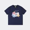Pure cotton European goods American retro short-sleeved t-shirt women's summer loose fat mm lazy niche design half-sleeved top