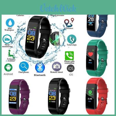 New 115plus Color Screen Smart Bracelet Waterproof Sports Bluetooth Heart Rate Blood Pressure Gift
