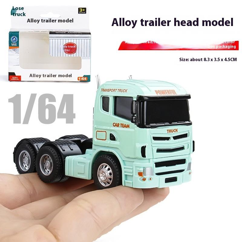 

1:64 Flat Trailer Series Engineering Vehicle Double Decker Container Truck Alloy Diecast Car Model Children s Educational Toys