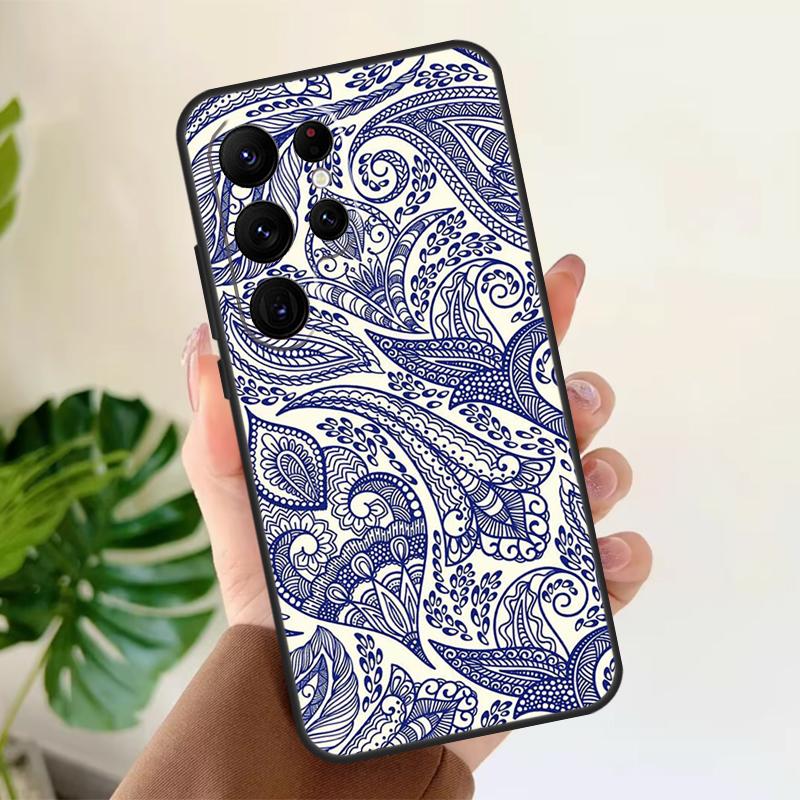 Paisley Pattern Soft Case For Samsung Galaxy S25 Ultra S21 S22 S23 S24 Plus S9 S10 S20 FE S24 FE Phone Cover