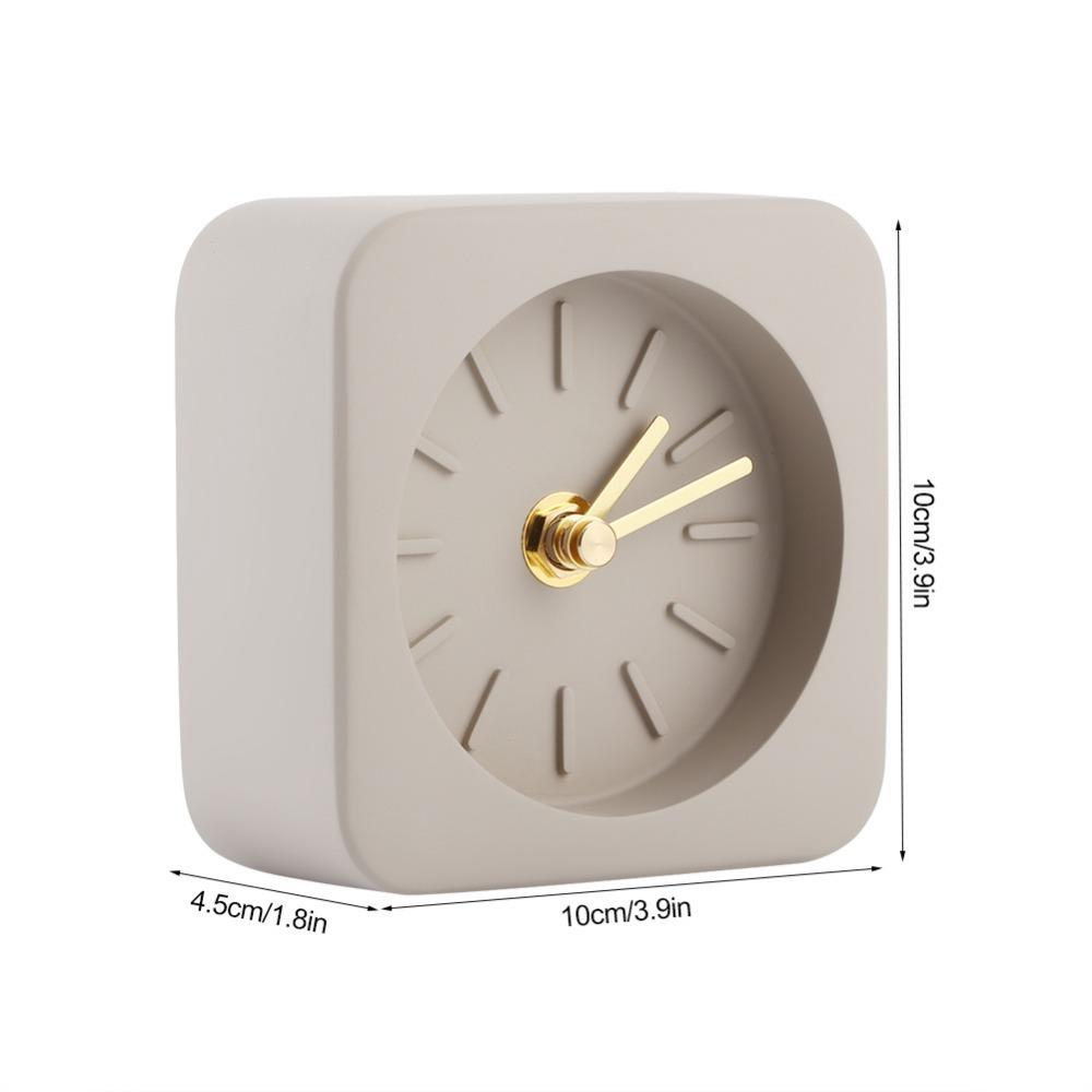 Simple Design Desk Clock Grey White Quiet Clock Simple Table Clock Home Decoration