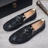 2024 Summer New Men's Shoes Versatile Classic Printing Soft Leather Soft Sole One Pedal Doudou Shoes Trendy Shoes
