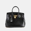 Women's Fashionable Crocodile Print Handbag with Lock Buckle, Adjustable Shoulder Strap, Multiple Color Options, Crossbody Bag, Shoulder Bag