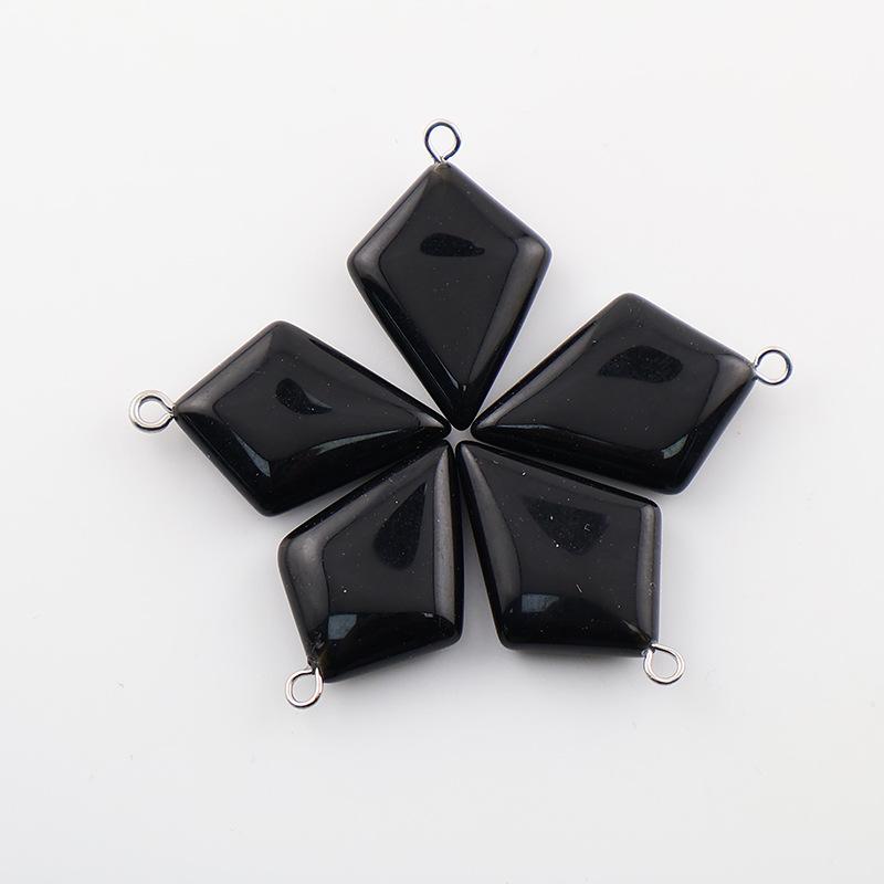 Natural Stone Rhombus Crystal Pendant for DIY Jewelry