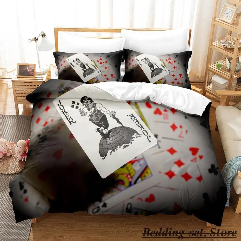 HIGH CARD Poker Bedding Set Single Twin Full Queen King Size Anime Duvet Cover for Adult Kid Bedroom