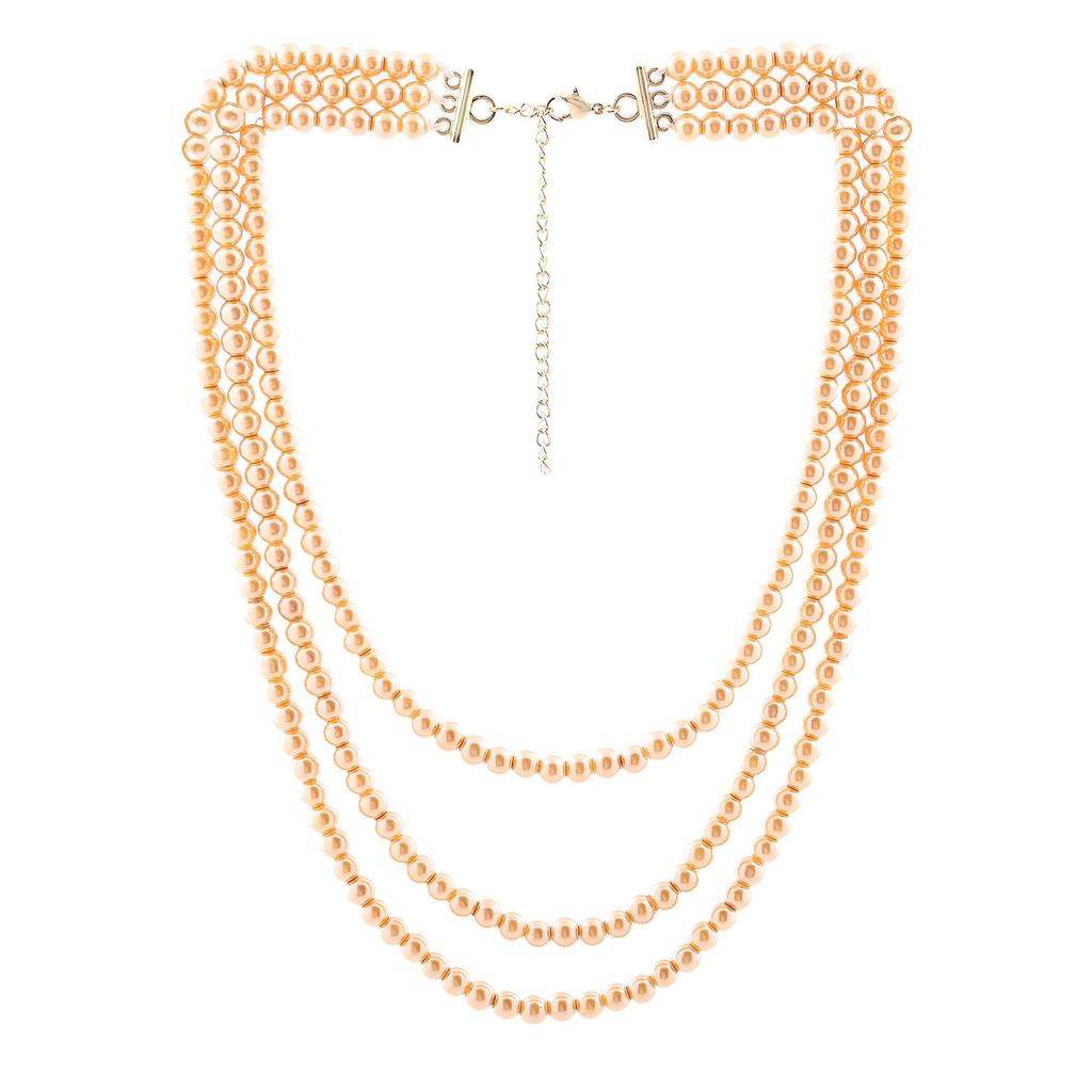 Estele – Dreireihige Halskette mit goldenen Perlen