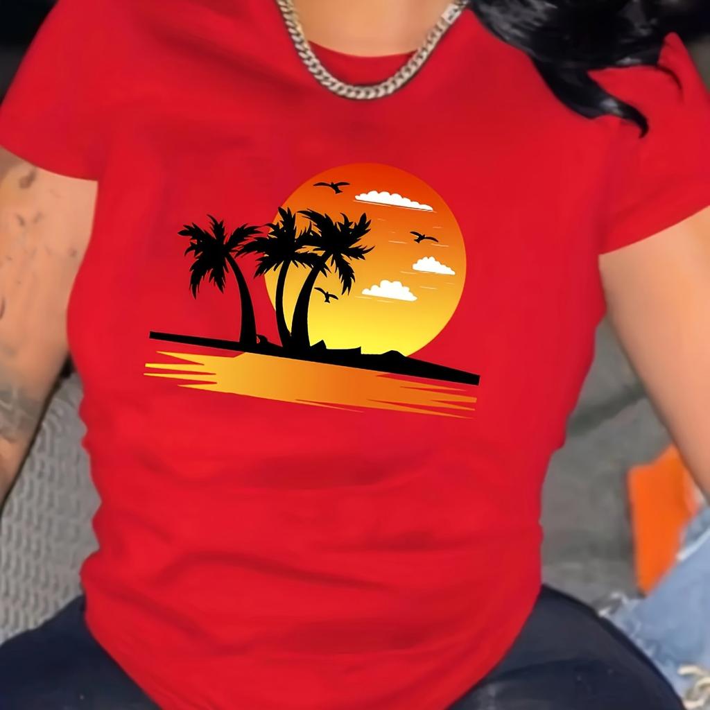 Women's Personalized Printed Casual Short-Sleeve T-Shirt