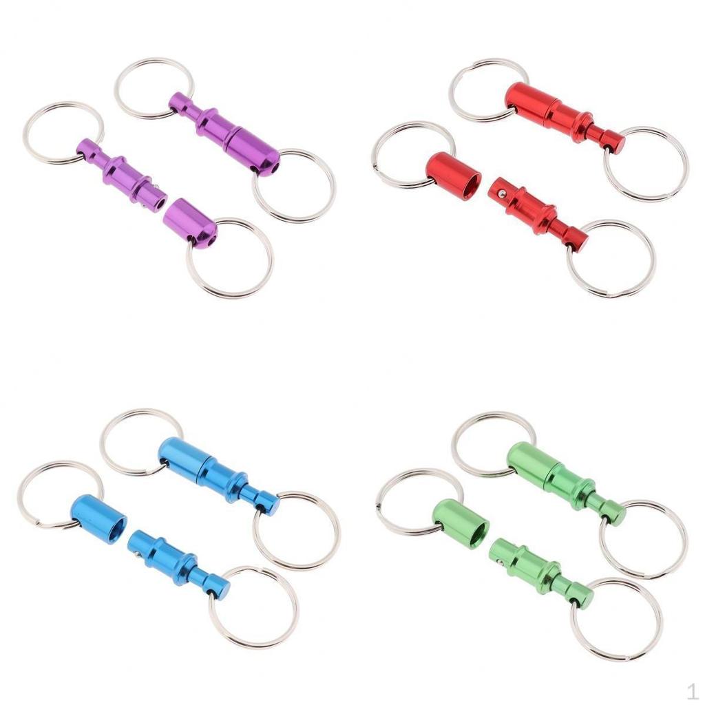 Set of 8 Break Rings, Self-Release Separate Key Chain.