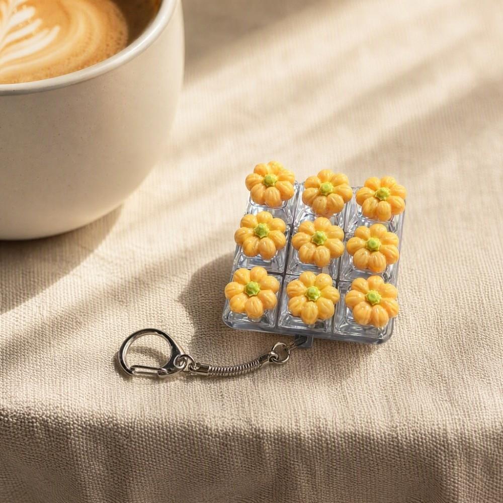 Transparent Dual-Tone Fruit Decompression Button Toy 9-Key Keyboard Keychain Desktop Decoration