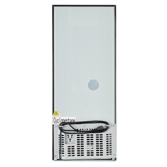 106L Energy-Saving Mini Fridge, 60L Fridge and 46L Freezing Machine, 7 Temperature Settings, Silver Color Door, Black Body, Led Lighting, Adjustable