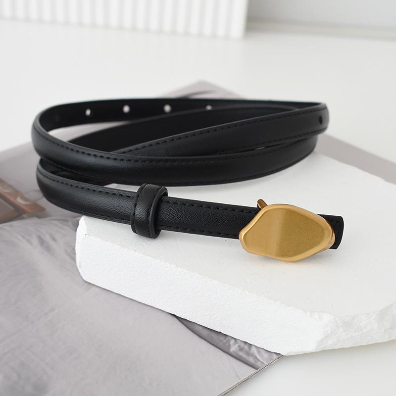 

Модный женский двухслойный ремень из коровьей кожи с элегантной сплавной пряжкой для всех случаев 100cm чёрный