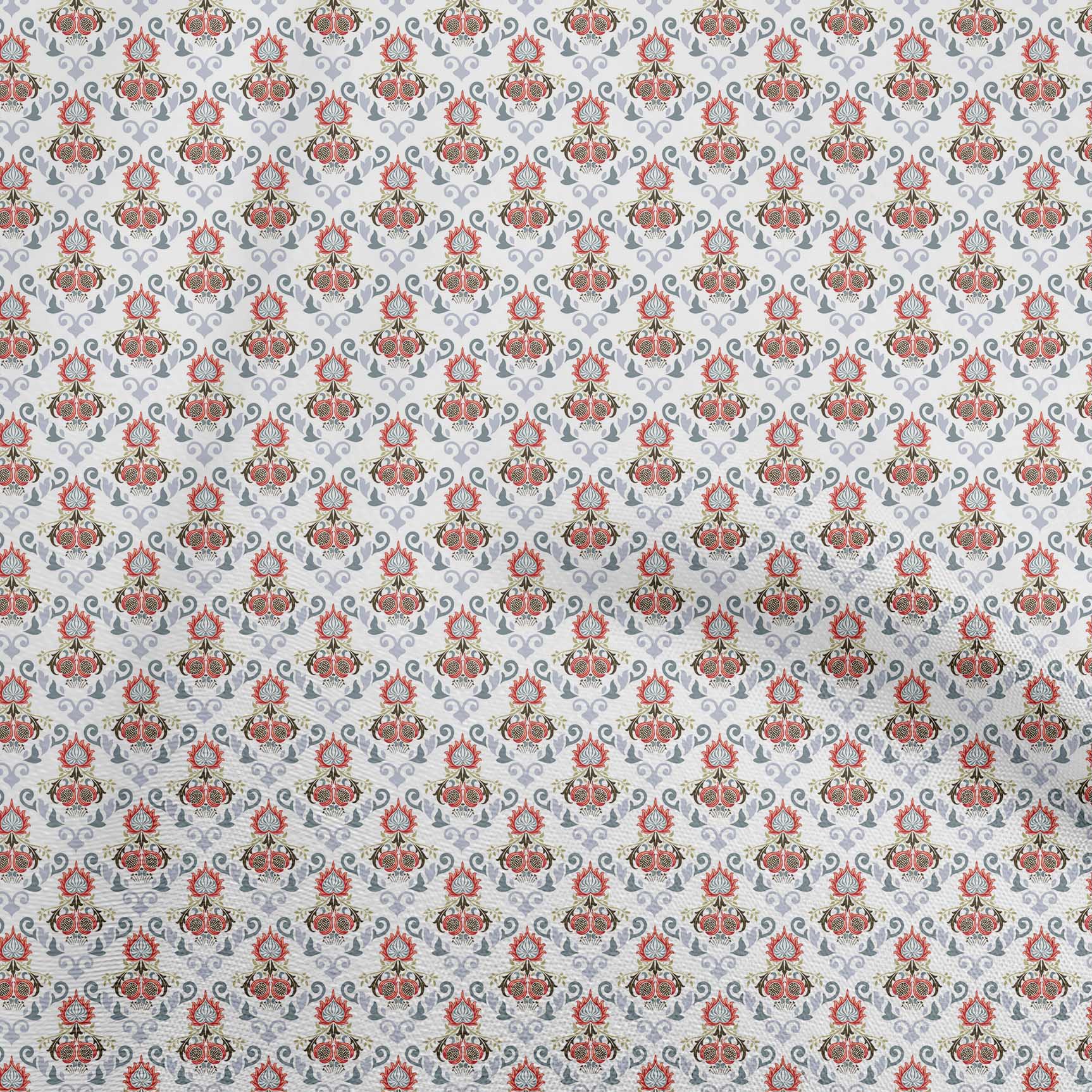 

oneOone Cotton Flex Dusty Pink Fabric Asian Suzani Quilting Supplies Print Sewing Fabric By The Yard 40 Inch 42 Inch Wide - Viscose Chiffon білий