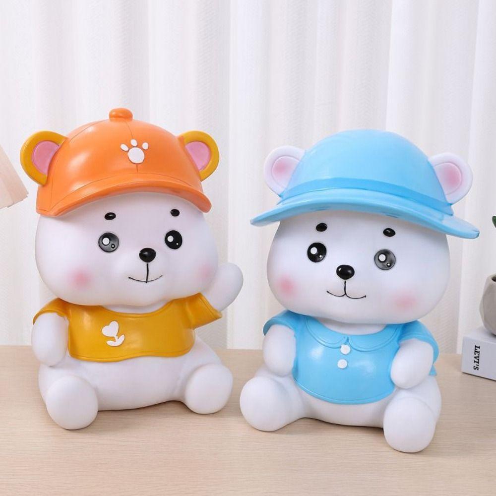 Cartoon Litter Bear Saving Jar Drop-resistant Desktop Bear Ornament Bear Piggy Bank  Birthday Toy