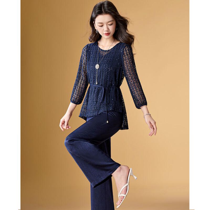 Women s Fashion Hollow Out Knit 3-Piece Set M