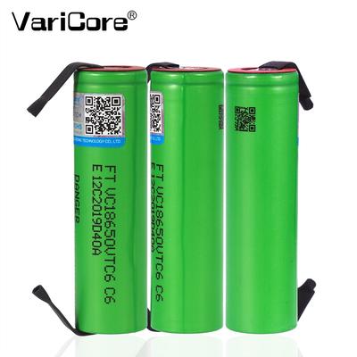 VTC6 3,7 V 3000 mAh 18650 Li-Ionen-Akku 30 A Entladung für Taschenlampe mit DIY-Nickel