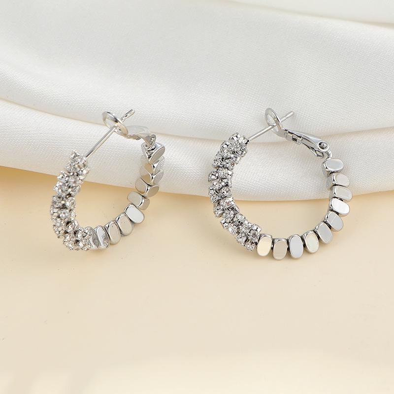 Huazi Style Zircon Stud Earrings for Women - Gold-Plated, Non-Fading Luxury Jewelry