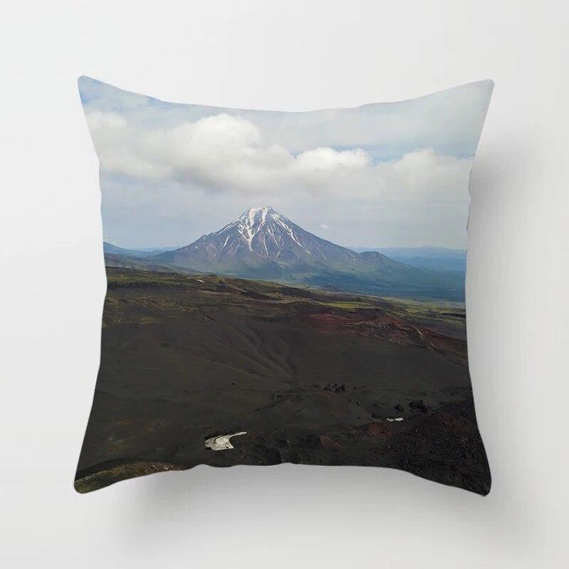 Mountains River Natural Scenery Pillow Cover Sofa Decoration Car Office Seat Cushion  Room   Home