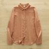 Grote Maten Dameskleding Meisje Lente Zomer Fris Ontwerp Roze Oranje Blauw Geruite Blouses Dames Plaid Shirts